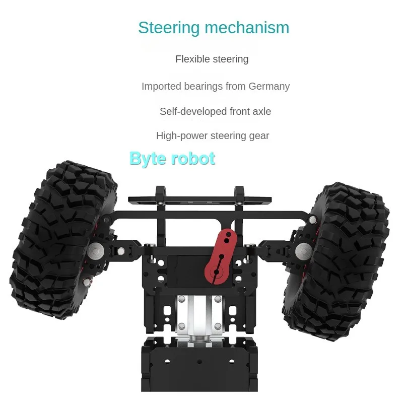 4-8KG Load 4WD Ackerman Robot Car Chassis with Encoder Motor Front Wheel Servo MG996 Steering Chassis Programmable Robot RC Tank