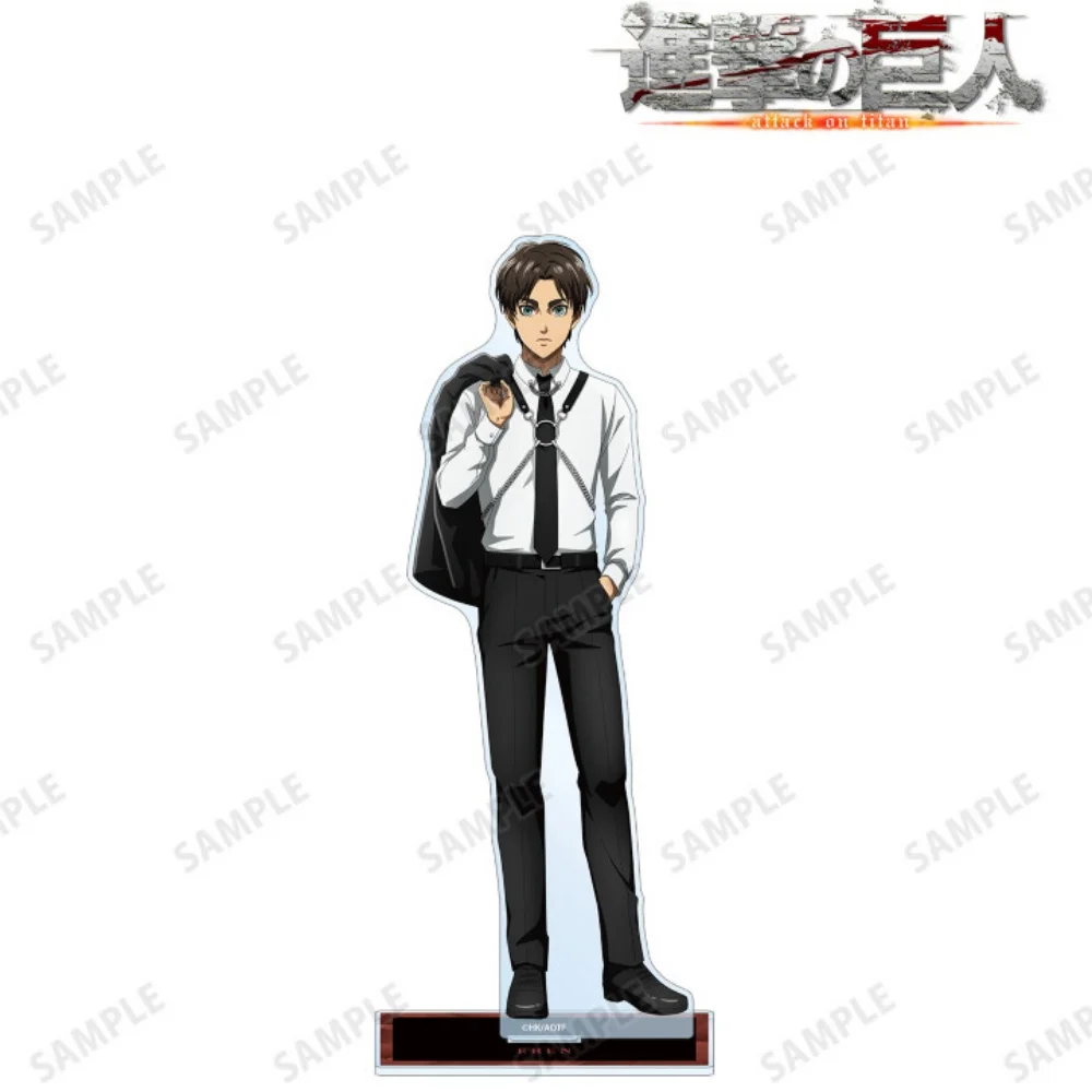 Anime Attack on Titan 15cm Acrylic Stand Eren Yeager Levi Figure Ornament Desktop Home Decor Carnival Gift keychain