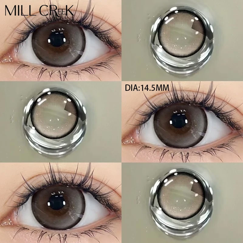 MILL CREEK Colored Contact Lenses For Eyes with Diopters Natural Cosmetics Green Blue Contact Lens Power Beautiful Pupil Yearly