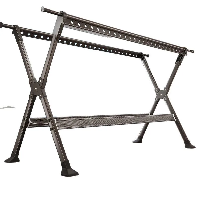 

Bold and thickened drying rack Floor-to-ceiling balcony Household folding telescopic clothes rod Indoor and outdoor quilt drying