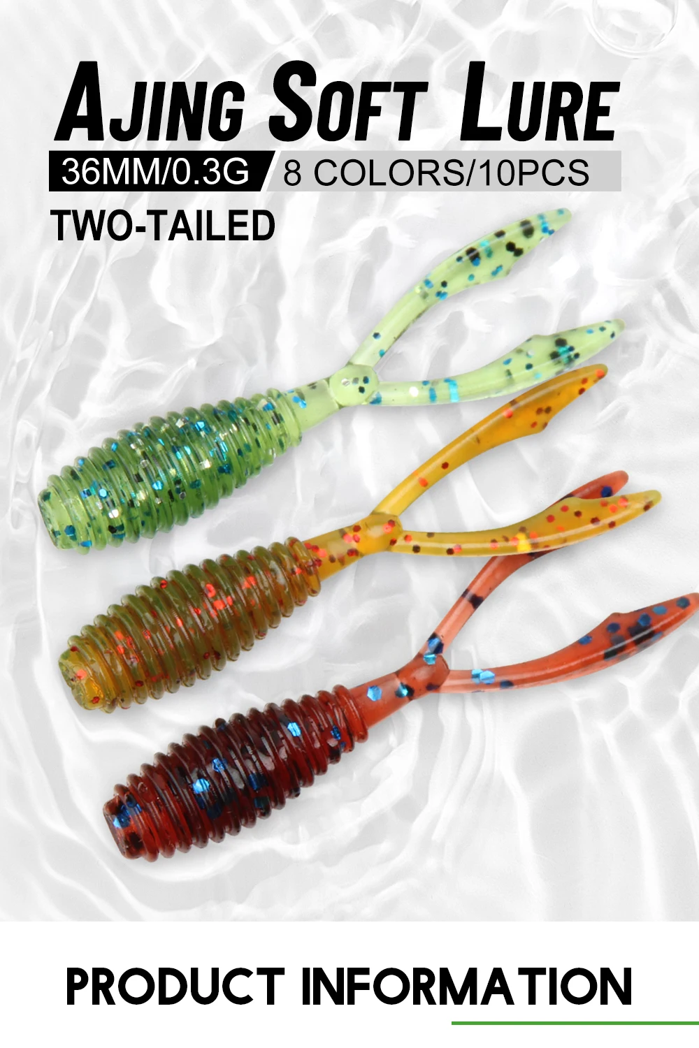 Palisander Great Finesse Creature Köder Weicher Köder 3,6 cm Rock Fishing Double Tail Künstlicher Swimbait Shad Wurm Angelgerät – Detail 1