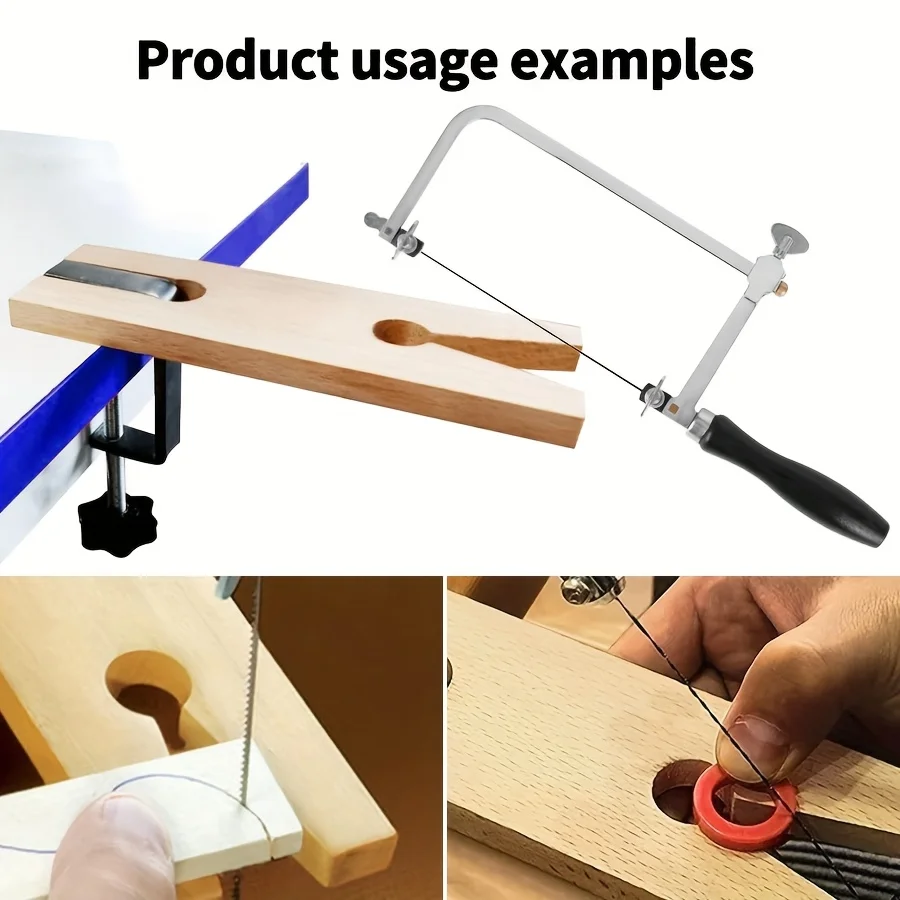 เครื่องประดับปรับเลื่อยกรอบ V-Groove คลิปสีดํา Handle ชุดเครื่องมือสําหรับตัดความแม่นยํา DIY ไม้และเครื่องประดับ Crafting เครื่องมือ