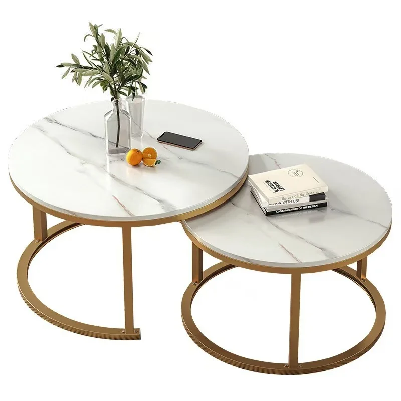 

Lishi pattern new small table round wrought iron storage mother and child coffee table