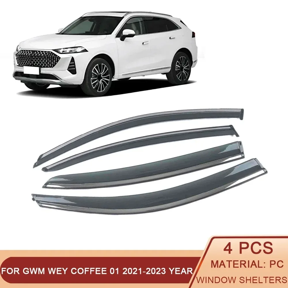 For GWM WEY Coffee 01 2021-2023 Car Window Sun Rain Shade Visors Shield Shelter Protector Sticker Exterior Accessories