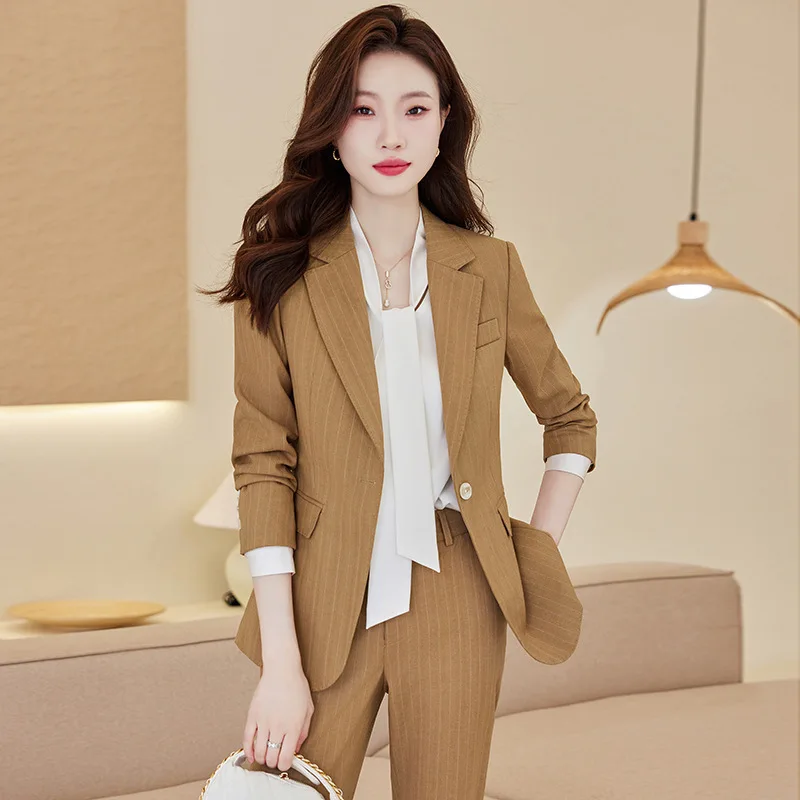 Petite veste Blazer décontractée pour femmes, nouveau Style automne hiver, ensemble de costume formel professionnel élégant à la mode haut de gamme