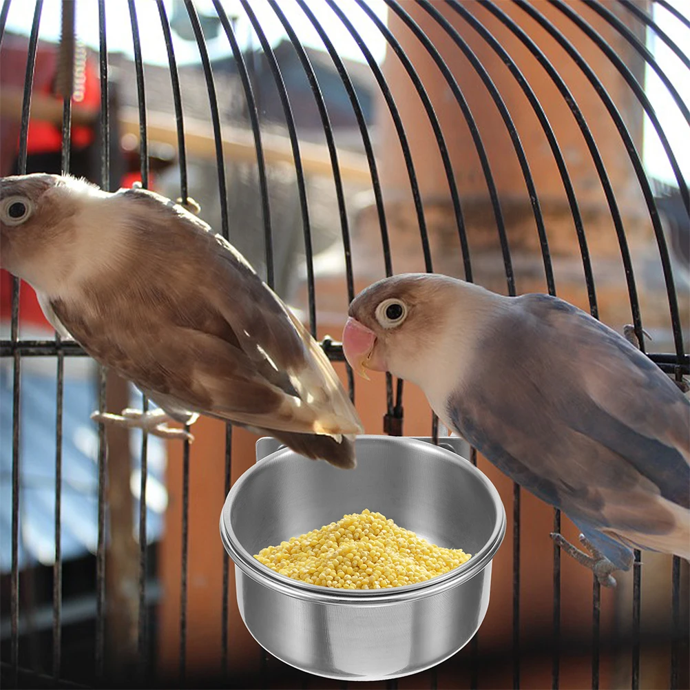 

Stainless Steel Bird Bowl Durable Feeder for Parrots Parakeets Cage Accessories Water Cup Container Pet Food Dishes Safe