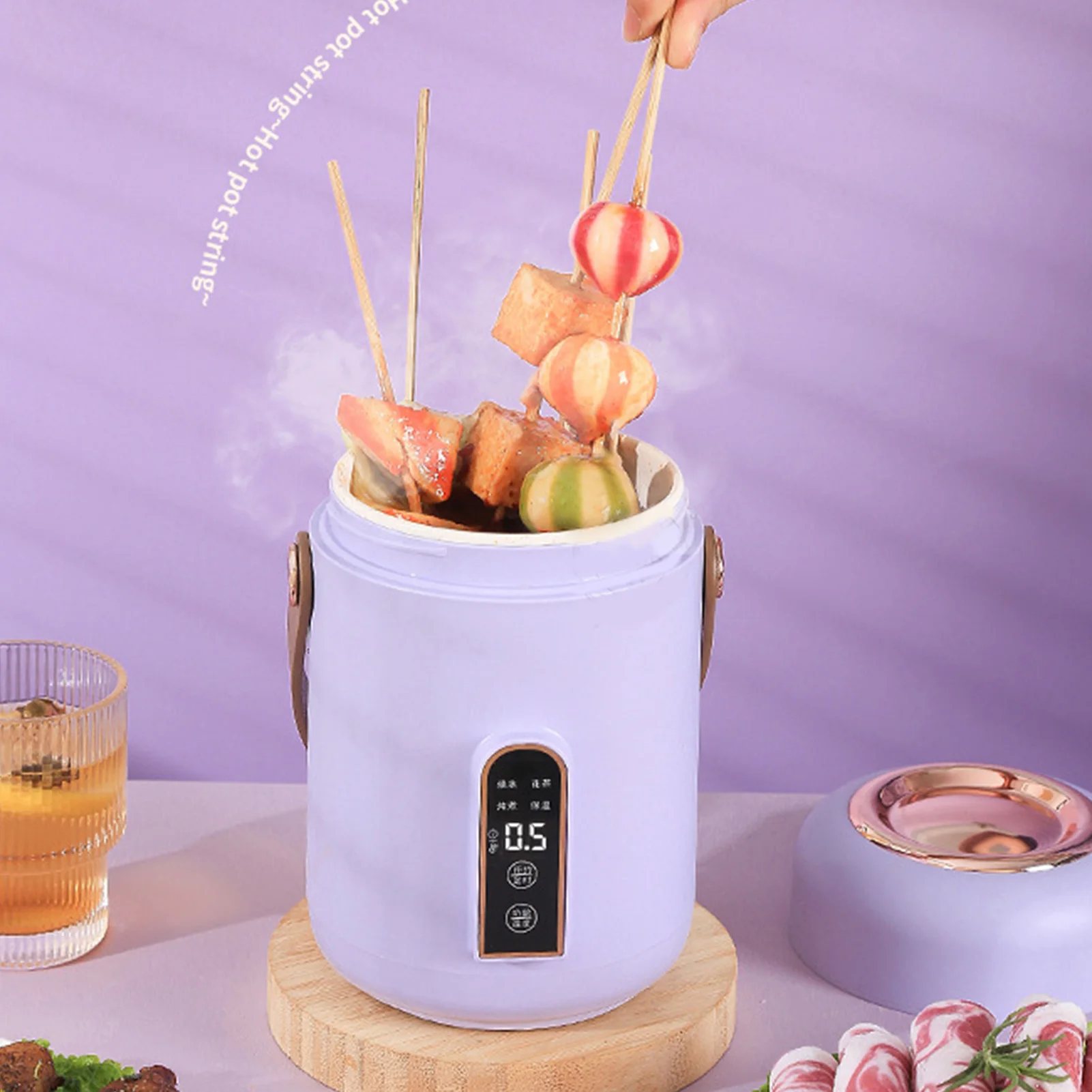 Mini Rice Cooker Efficient Heating Insulated Portable Multifunction Soup Porridge Stewpot for Home Office Dorm Small Rice Cooker