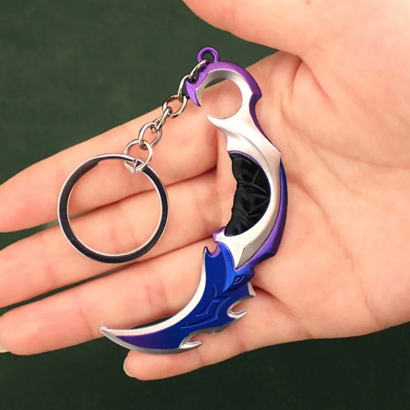 9Cm Valorant Sleutelhanger Wapen Melee Reaver 2.0 Karambit Mes Reaver Vandaal Spel Perifere Zwaard Legering Model Hanger Speelgoed Collect