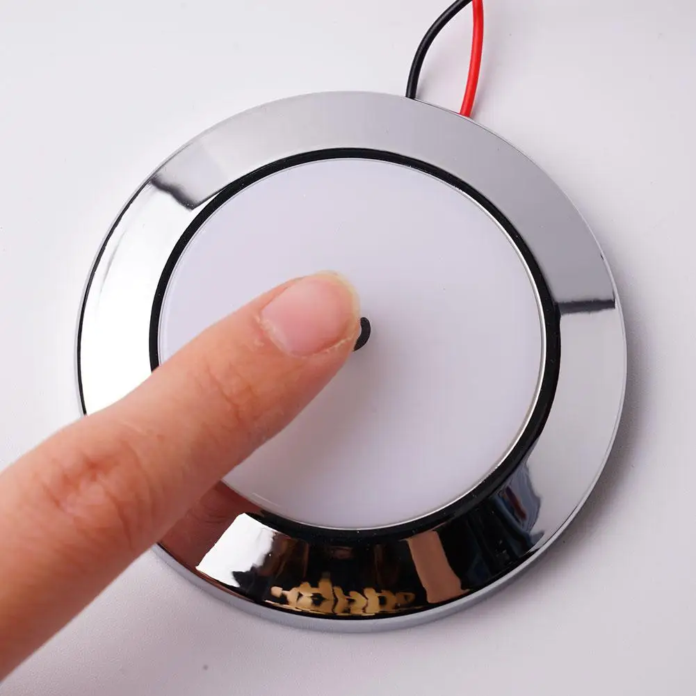 12V LED Touch Lamp RV Ultra-thin Round Dome Light Ceiling Lamp Reading Light for Caravan Boat Yacht Camping Car