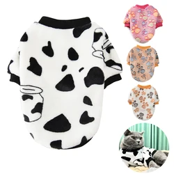 Pet Clothes Autumn Winter Warm Cat Dog Jacket For Small Medium Dogs Cats Outdoor Cows Print Kitty Puppy Schnauzer Pug Outfits