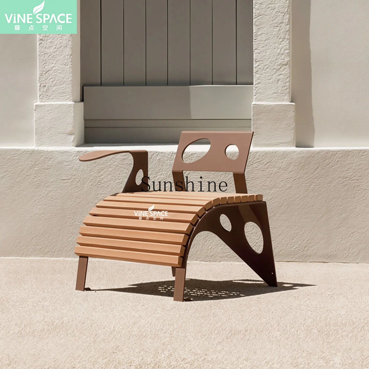 Single and double leisure chair outdoor teak sunscreen landscape garden engineering furniture