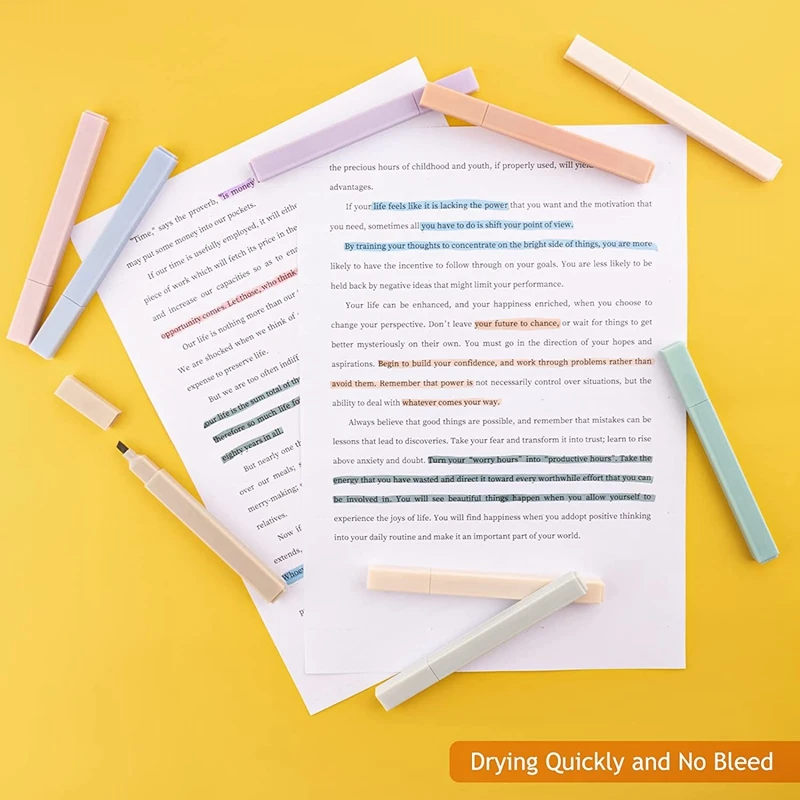 أقلام جمالية لطيفة، ألوان متنوعة، هايلايتر للكتاب المقدس مع طرف ناعم