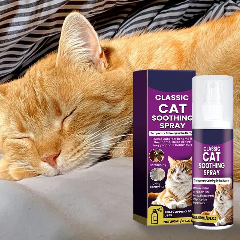 100ml Cat Calming Spray Calming Solution Scratch Prevention Easy Spray Application Plant-Based Quickly Relieves Scratching