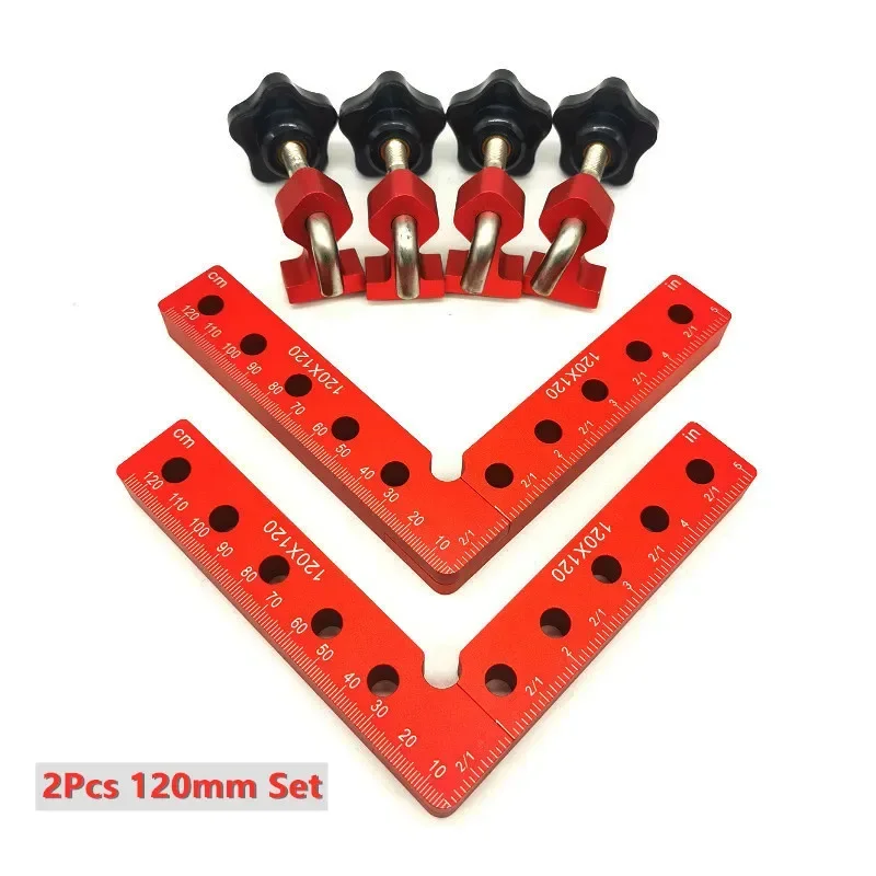 Hot sales Aluminum Square Right Angle Clamping L-shaped Auxiliary Fixture Positioning Panel Fixing Clips Carpenter Tools