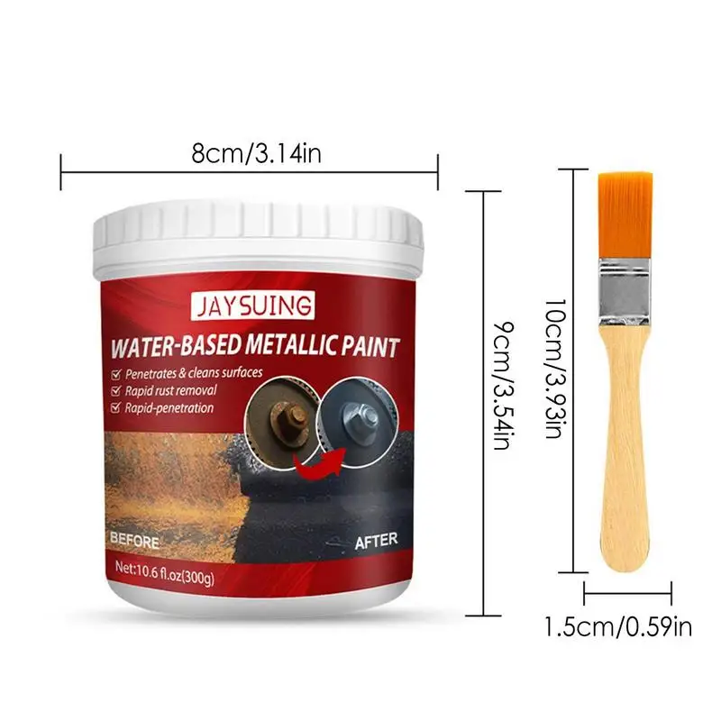 100g/300g/600g/900g Water Based Metal Paint Metal Rust Remover With Brush Inti-rust Protection Car Coating Primer Rust Inhibitor