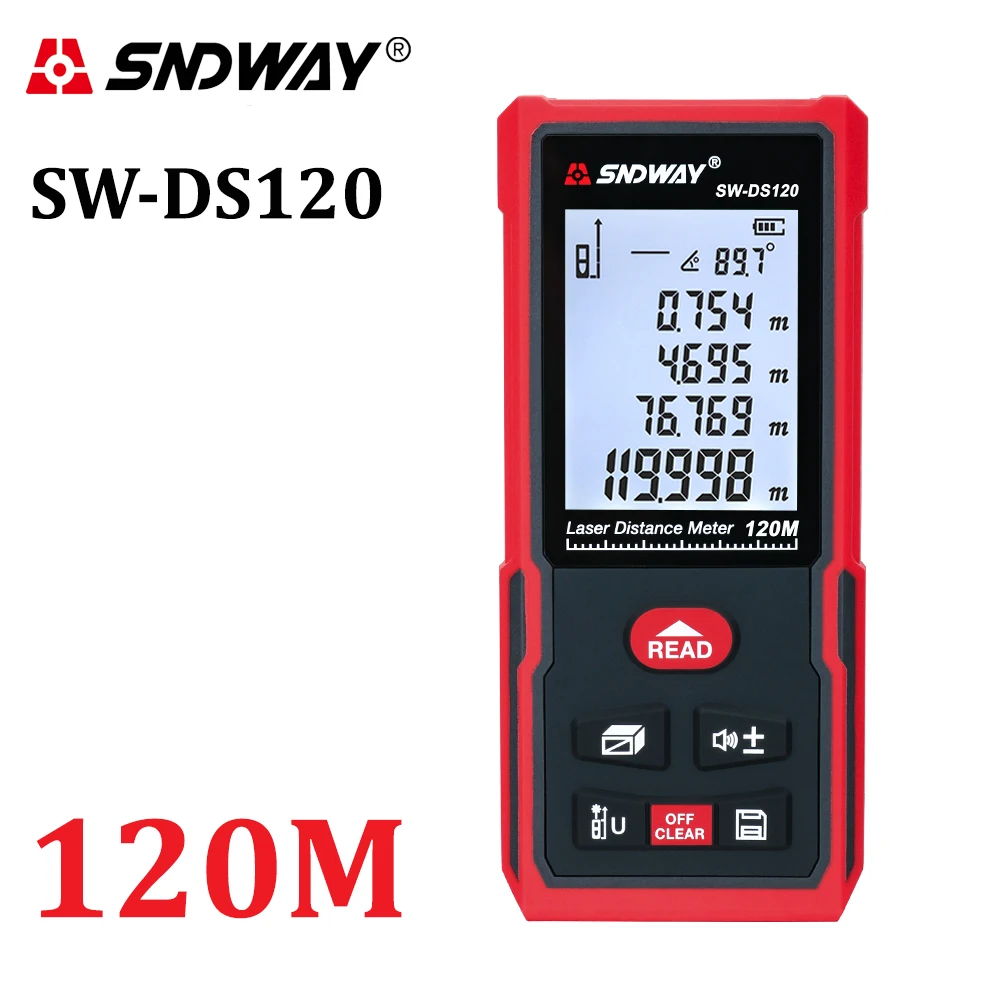 Medidor de distância a laser trena fita laser medida range finder 50m/70m/100m/120m construir ferramenta de medida construção digital rangefinder