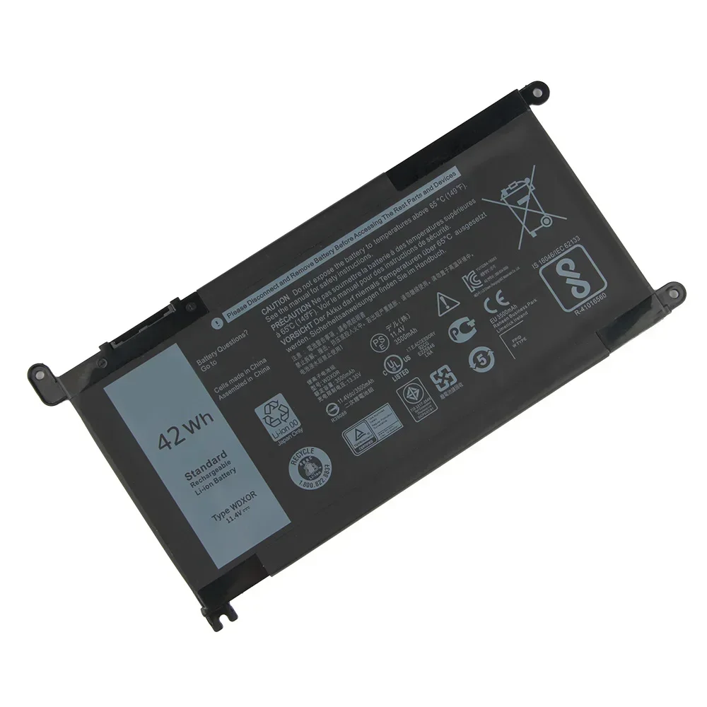 بطارية بديلة جديدة WDXOR P61F001 لأجهزة Dell Inspiron 13 5368 5378 7368 15 5567 5568 5578 T2JX4 WDXOR Series 42Wh