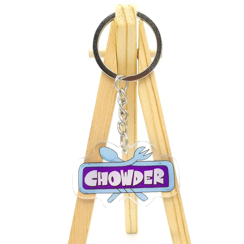 Chowder Cute Acrylic Keychain Cartoon Key Ring for Women's Backpacks Bags Car Jewelry Best Gift Id Badge Holder Gifts image 6