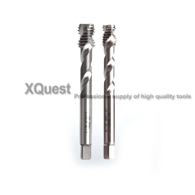 XQuest HSSE Spiral Fluted taps M3 M4 M5 M6 Machine Right Hand screw Cutting tap M8 M10 M12 for Aluminum die-cast aluminum