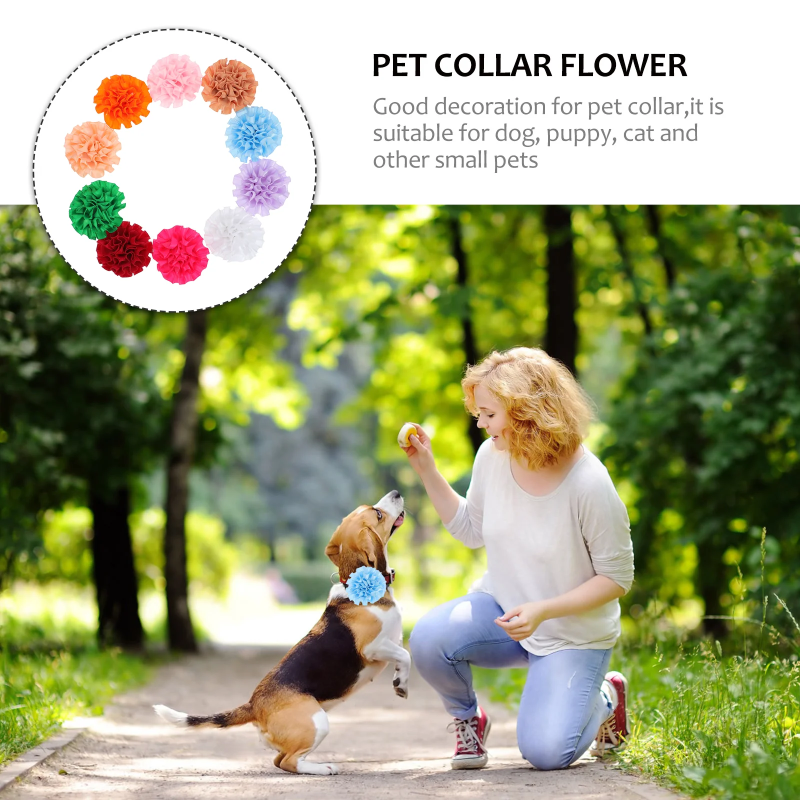 Dog Collars for Medium Dogs Carnation Cloth Flower Flowers Pets Necklace Decor Cat Nail