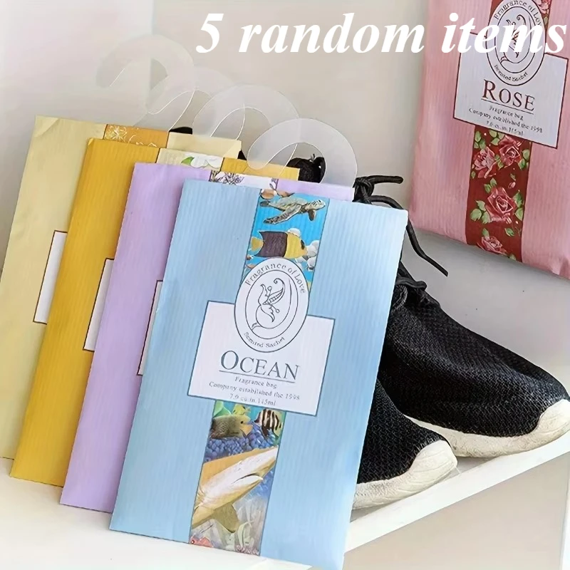5Pcs Fragrance Wardrobe Hanging Sachets Portable Deodorizer Air Freshener For Closet Dorm Home