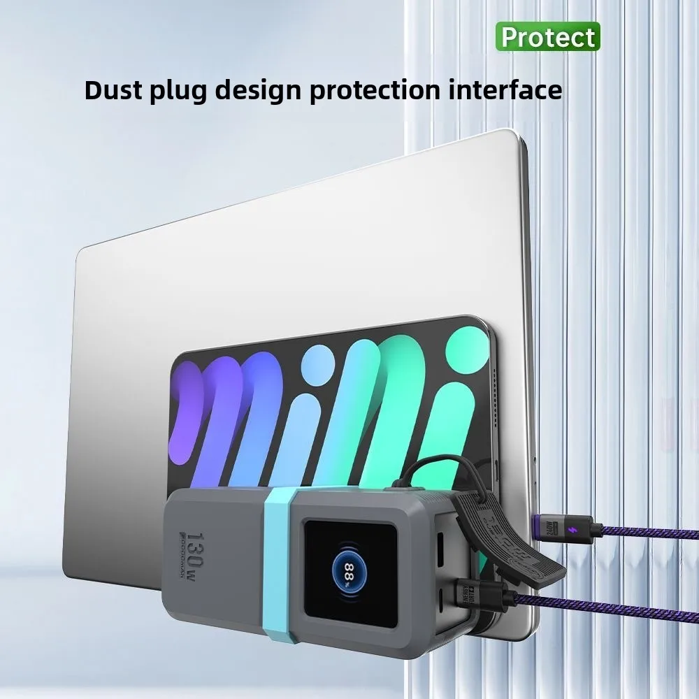 For Ugreen 130W/100W 20000mAh Anti - Drop Case Travel - Friendly Data Cable Storage
