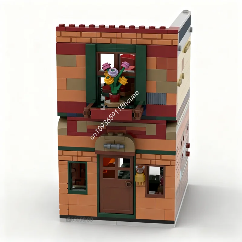 515 stücke MOC Bäcker Straße Café nan Modell Bausteine Ziegel kreative DIY idee handwerk spielzeug Geburtstag Architektur Weihnachten geschenke