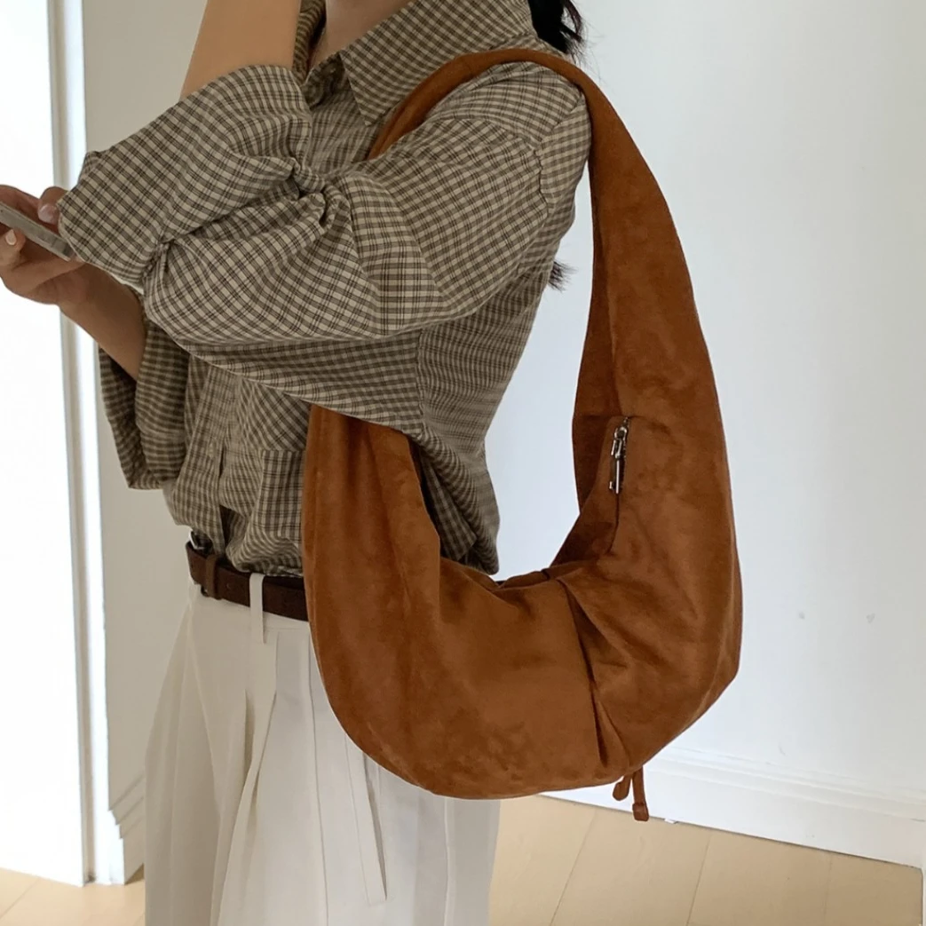 

Winter Women's Axillary Bag Korean Style Women Handbags Faux Suede female hobos Shoulder bags bolsa feminina totes