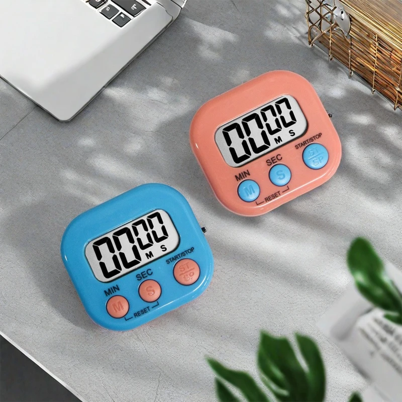 1pc Magnetic LCD Kitchen Timer Digital Count Up/Down Stopwatch for Cooking Baking Stud Sports Shower Visual Timer with Alarm