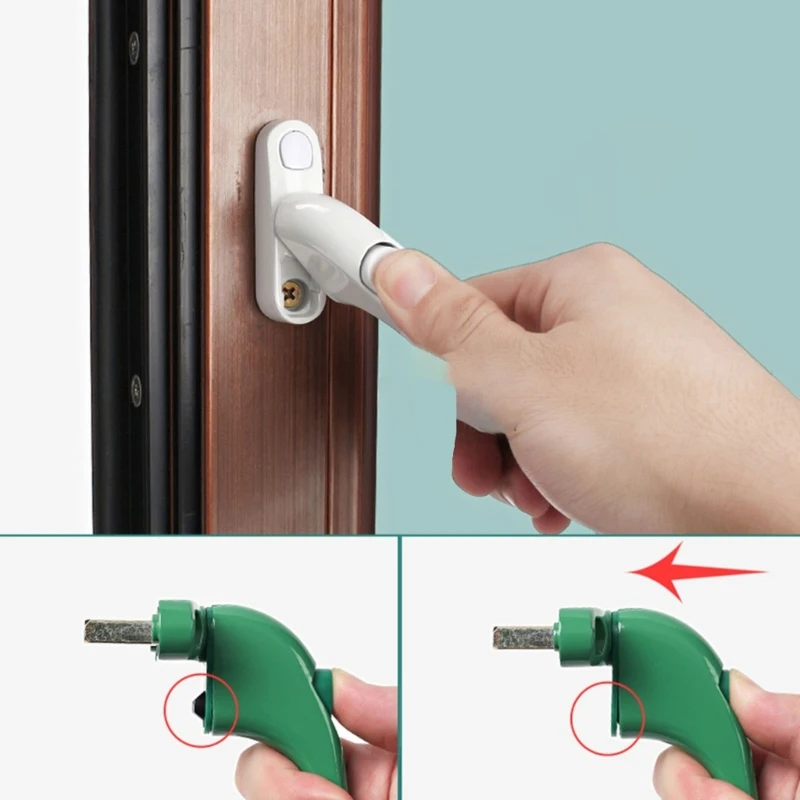 Y1UD 2Pcs Aluminum Alloy Lockable Window Handles With Key & Screws AntiTheft Window Grip Lock Balcony Door Handle Enduring