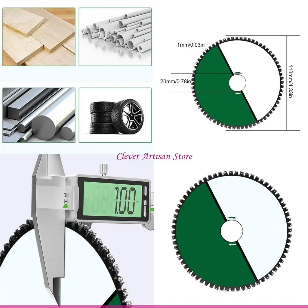 E06B circolare da 110 mm Utensile da taglio per lavorazione del legno Disco da taglio in plastica per legno, metallo