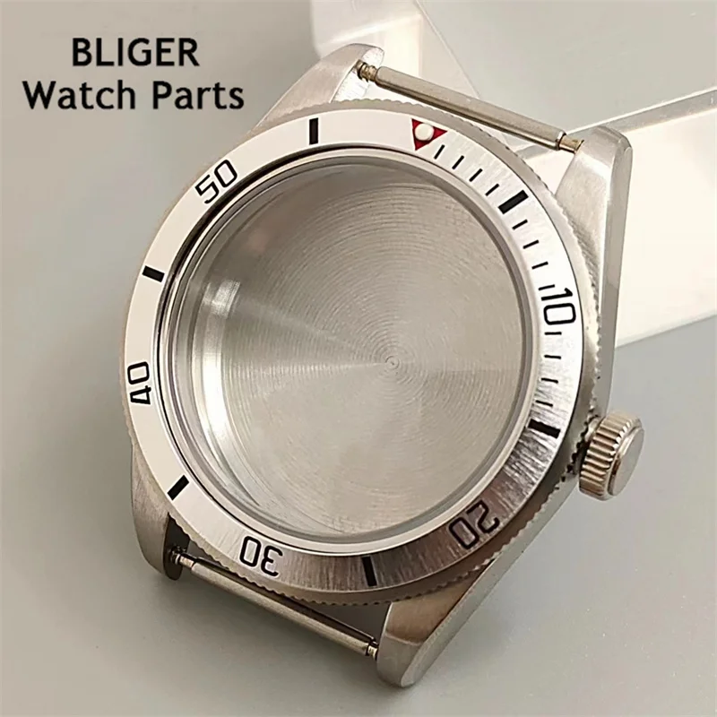 BLIGER 39mm silver Rose gold Black stainless steel  watch case sapphire glass fit NH34 NH35 movement Aluminum Watch Bezel