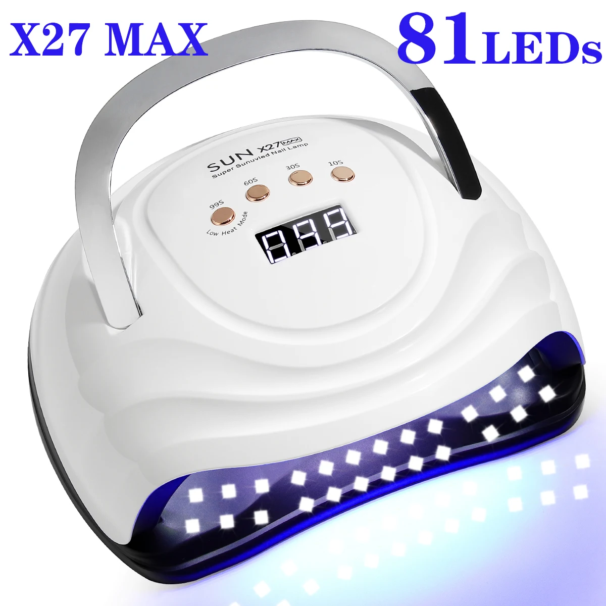 380W 81 LEDs Professional Nail Lamp For Manicure Big Power UV LED Nail Lamp Blue Light No Black Hands For Drying Gel Nail Polish