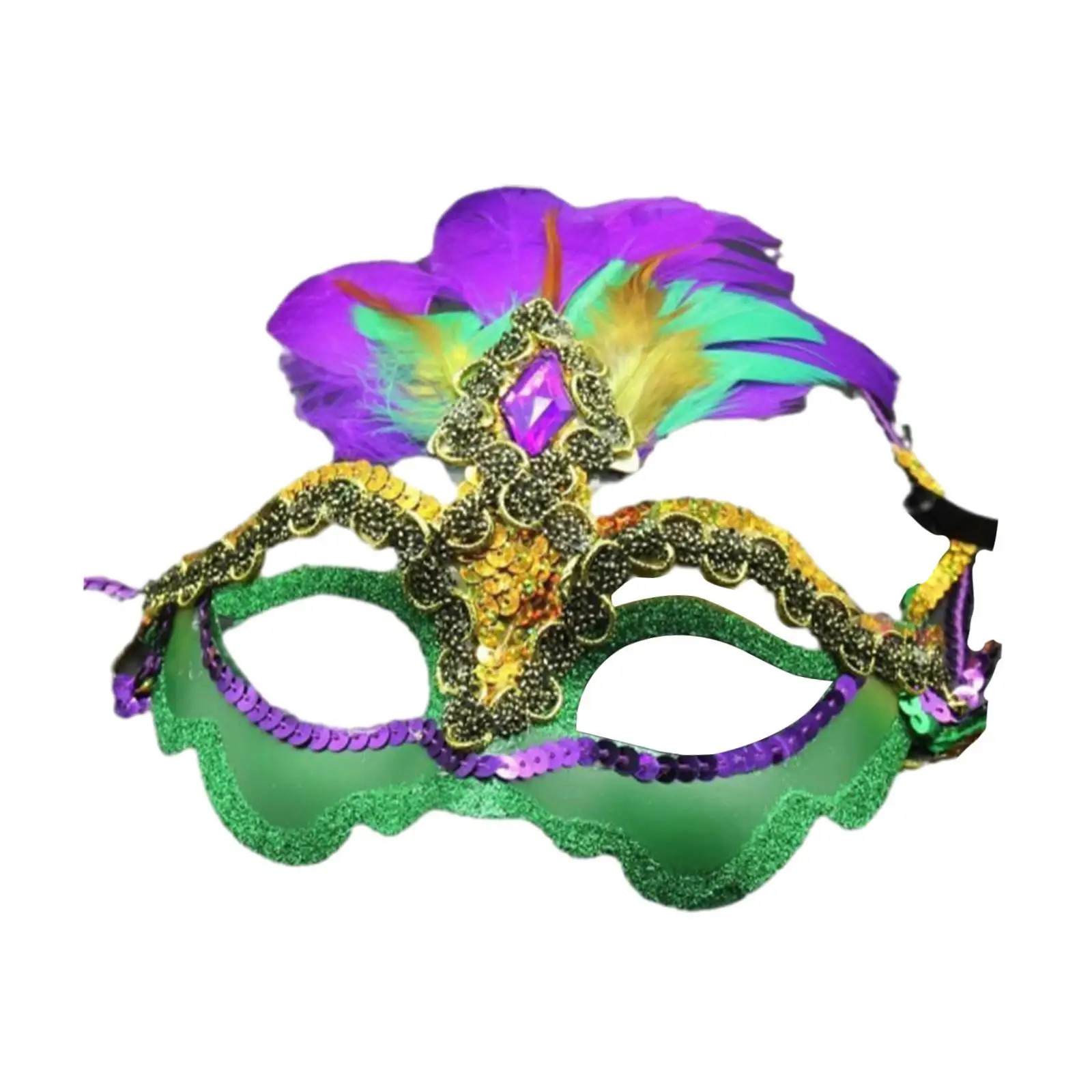 

Feather Masquerade Mask Shiny Rhinestone Cosplay Accessories for Party Prom