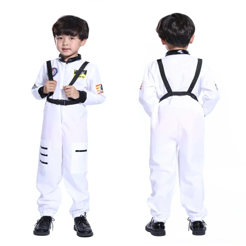 Halloween Children's Adult Astronaut Costume Space Suit Pilot Jumpsuit Party Carnival Cosplay Costume Helmet Boy Parent-child