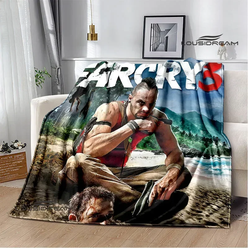 

3D Game Farcry Cartoon printed blankets Flange Warm blanket soft and comfortable blanket picnic blankets birthday gift