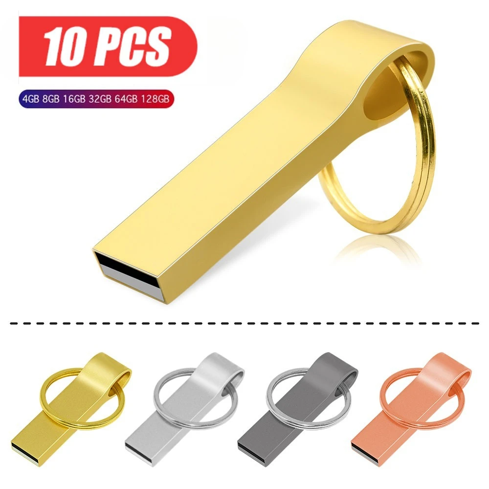 

10PCS Free custom logo Metal Pen Drive Flash Disk For Publicity Gift typec and Chain USB Stick 512MB 2GB 4GB 8GB 32GB 64GB 128GB