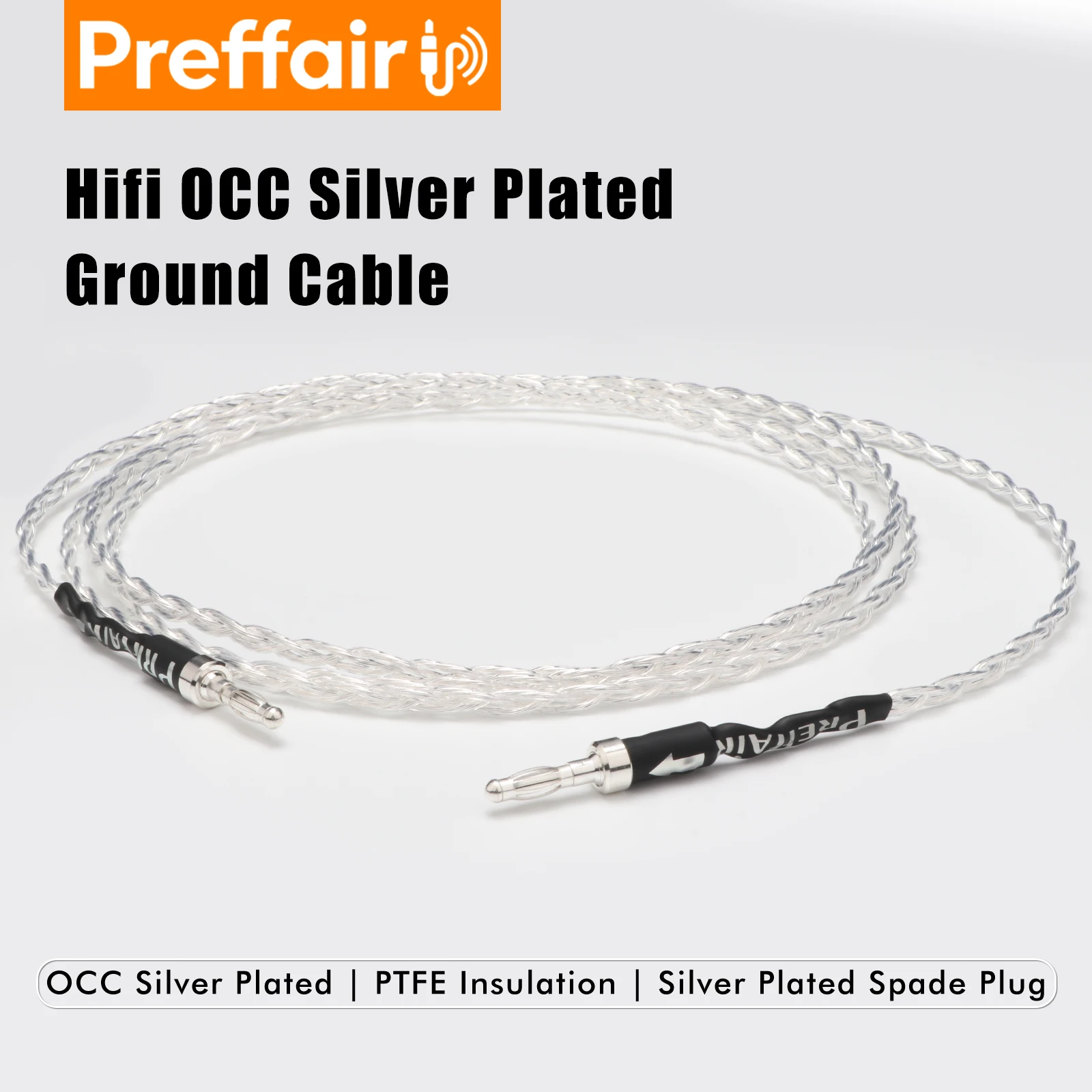 Preffair Hifi Ground Wire LP Vinyl Phono Cable 6N OCC Audio Cable Amplifier Silver Plated Banana Plug Bridge Cable