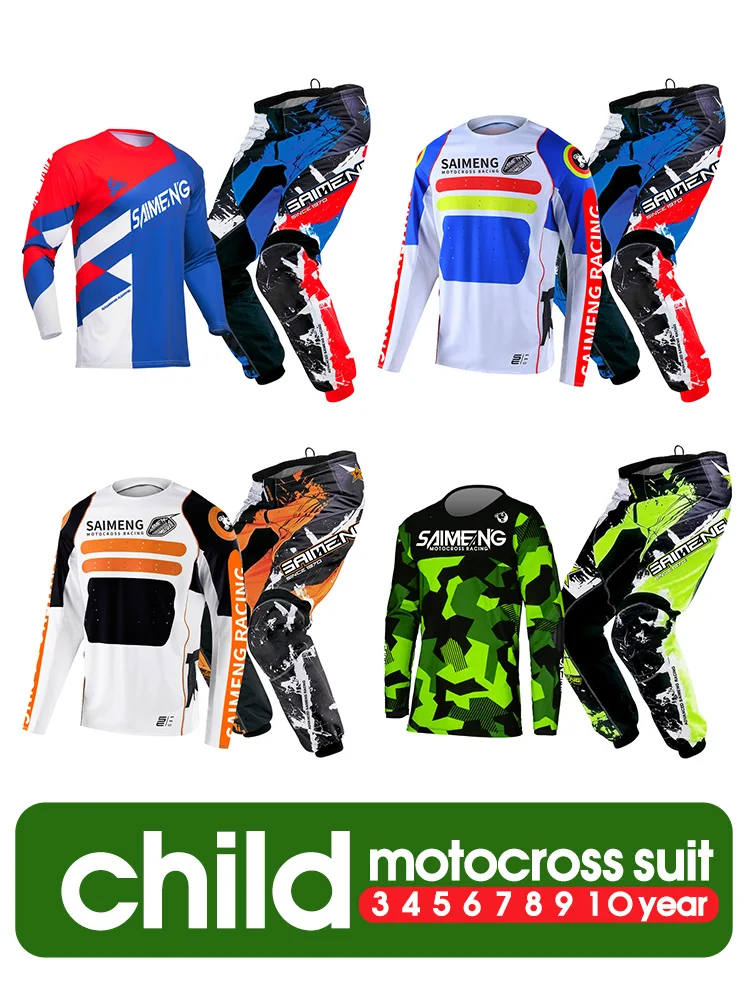 motocross gear set for kids racing suit child cross Jersey and Pant Enduro boy girl MX ATV MTB MOTO 3 4 5 6 7 8 9 10 11 years