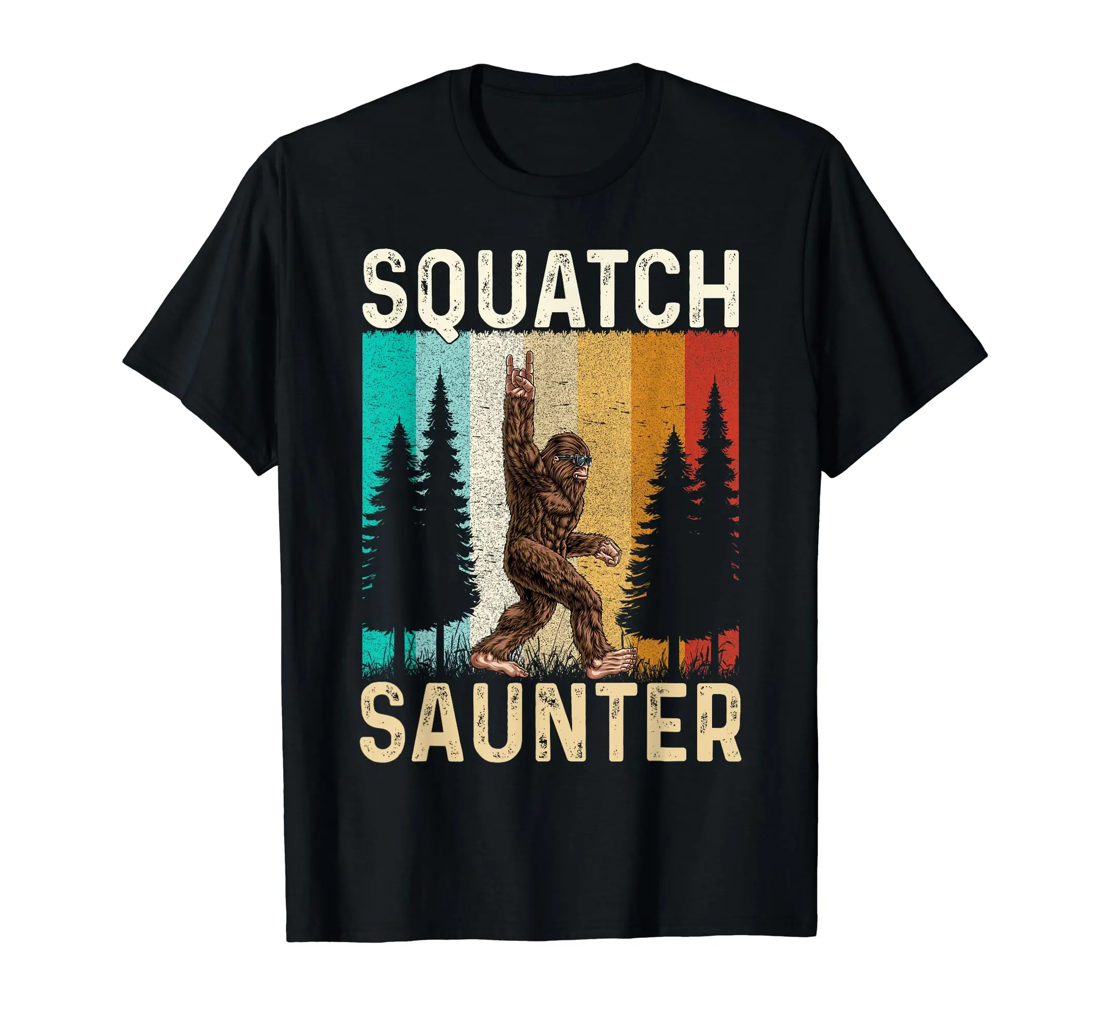 Смешная футболка Bigfoot Squatch Saunter с изображением больших ног