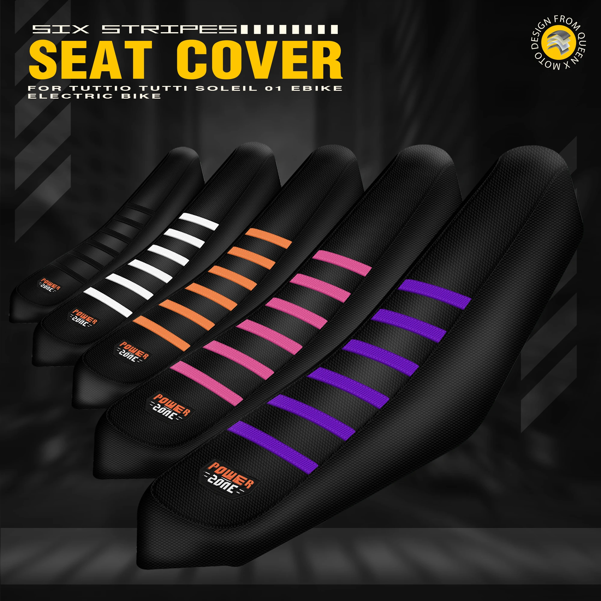 Queen X MOTO Seat Cover Cushion Covers For Tuttio Soleil 01 Durable Ribbed Electric Dirt Bike E-bikes Motorcycle Accessories