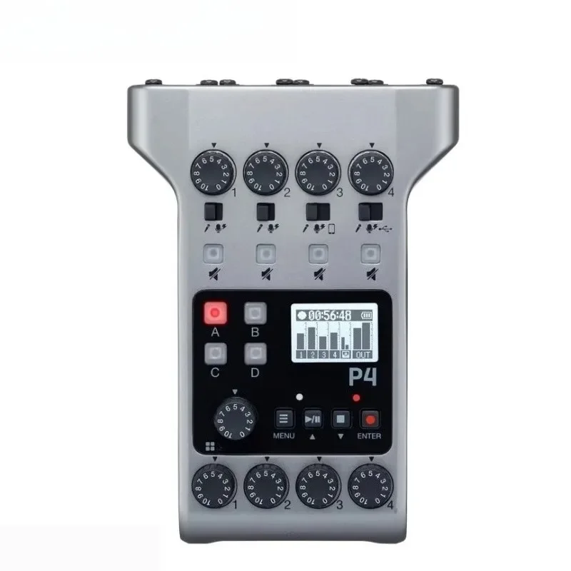 Portable Interview Audio Podcast Recorder 2-input 2-output USB Audio Interface Support Android or IOS Device