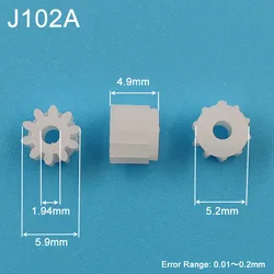 102A Shoulder Module 0.5 GEAR 10 Teeth 2mm Shaft Tight Pom Plastic Gear Toy Model Gear J102A 0.5M