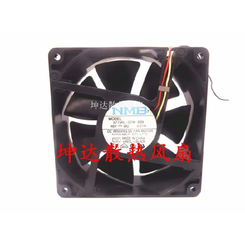 NMB-MAT 4715KL-07W-B39 F02 DC 48V 0.21A 120x120x38mm 3-Wire Server Cooling Fan