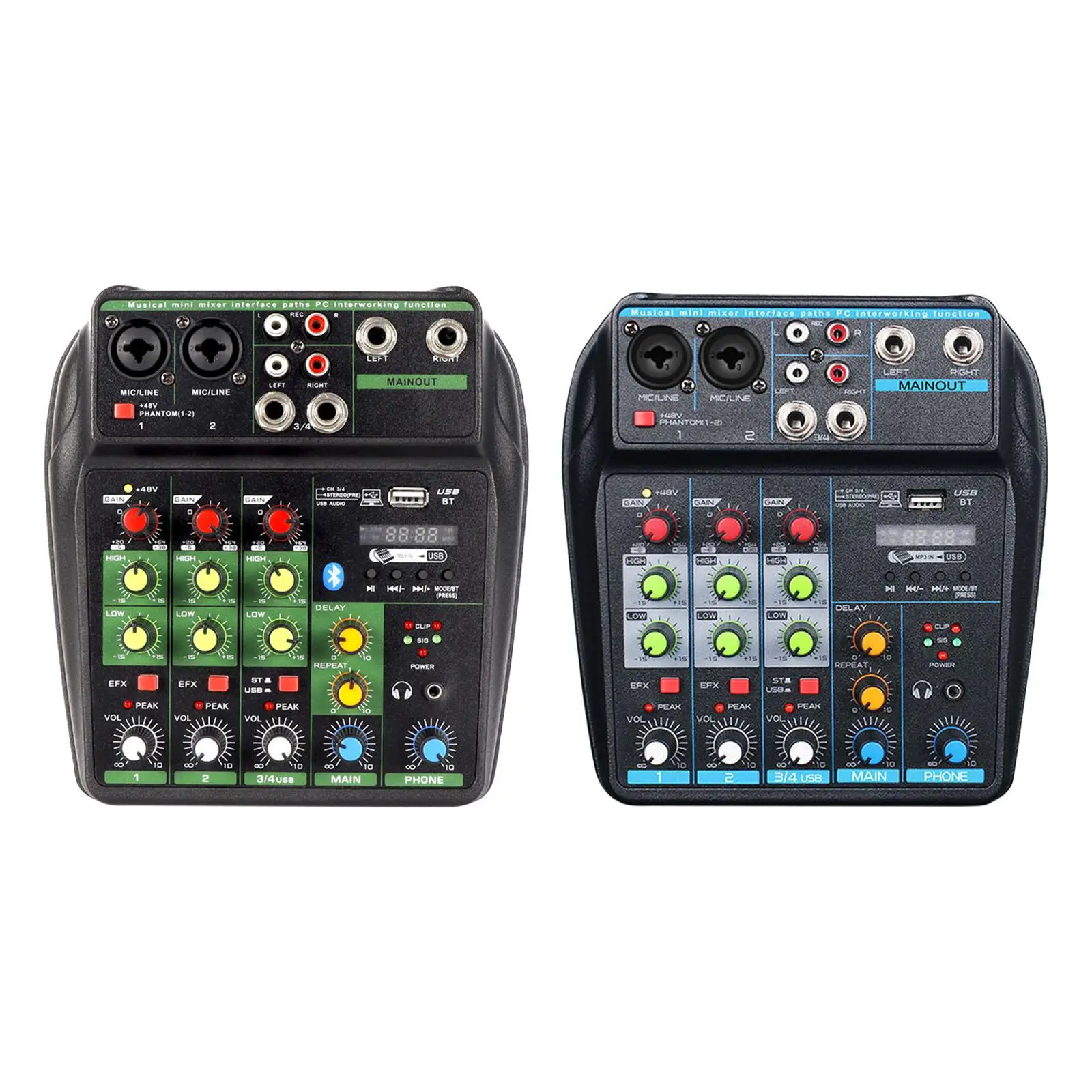 4 Channel Mixer Portable Instant Listening with Sound Board for Webcast Music Recording Instrument Recording Singing Small Stage