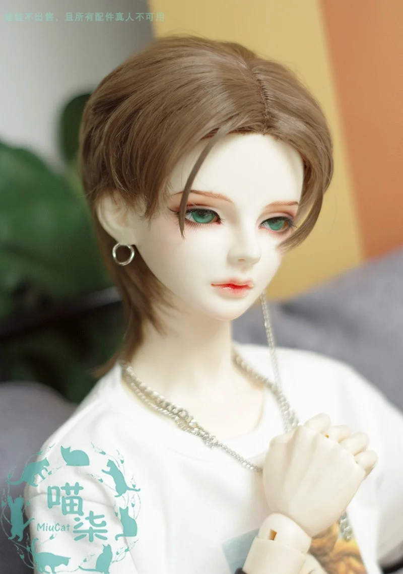 BJD doll wig suitable for 1/3 1/4 1/6 size high temperature wire medium short hair mullet head doll accessories