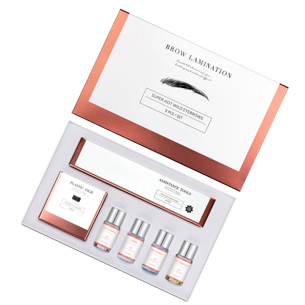 1 Juego de Kit de laminación de cejas, herramientas de estilismo de cejas de grado profesional para un aspecto 3D definido, juego esencial de maquillaje DIY para mujeres