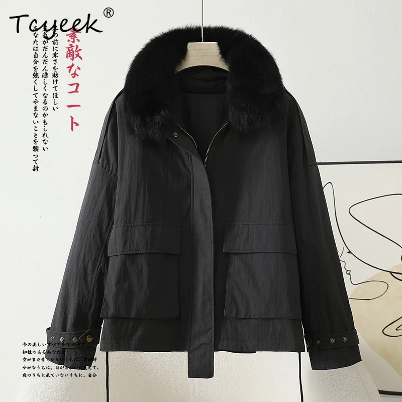 Tcyeek automne hiver haut de gamme Version coréenne col en fourrure de renard avec fourrure de lapin détachable femmes Parka manteau de fourrure Fourrures Femme