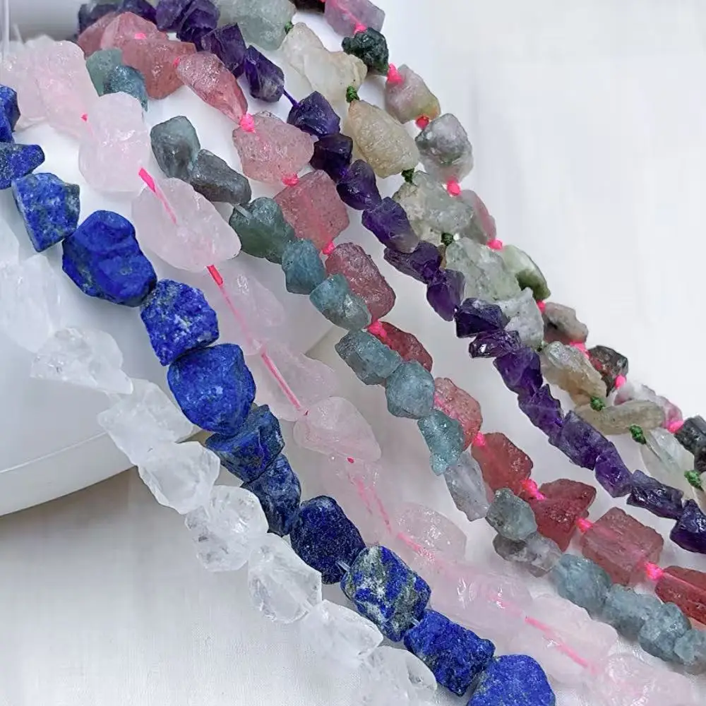 38cm Different Shapes Sizes Natural Crude Gemstone Quartz Jewelry DIY Accessories  Beads