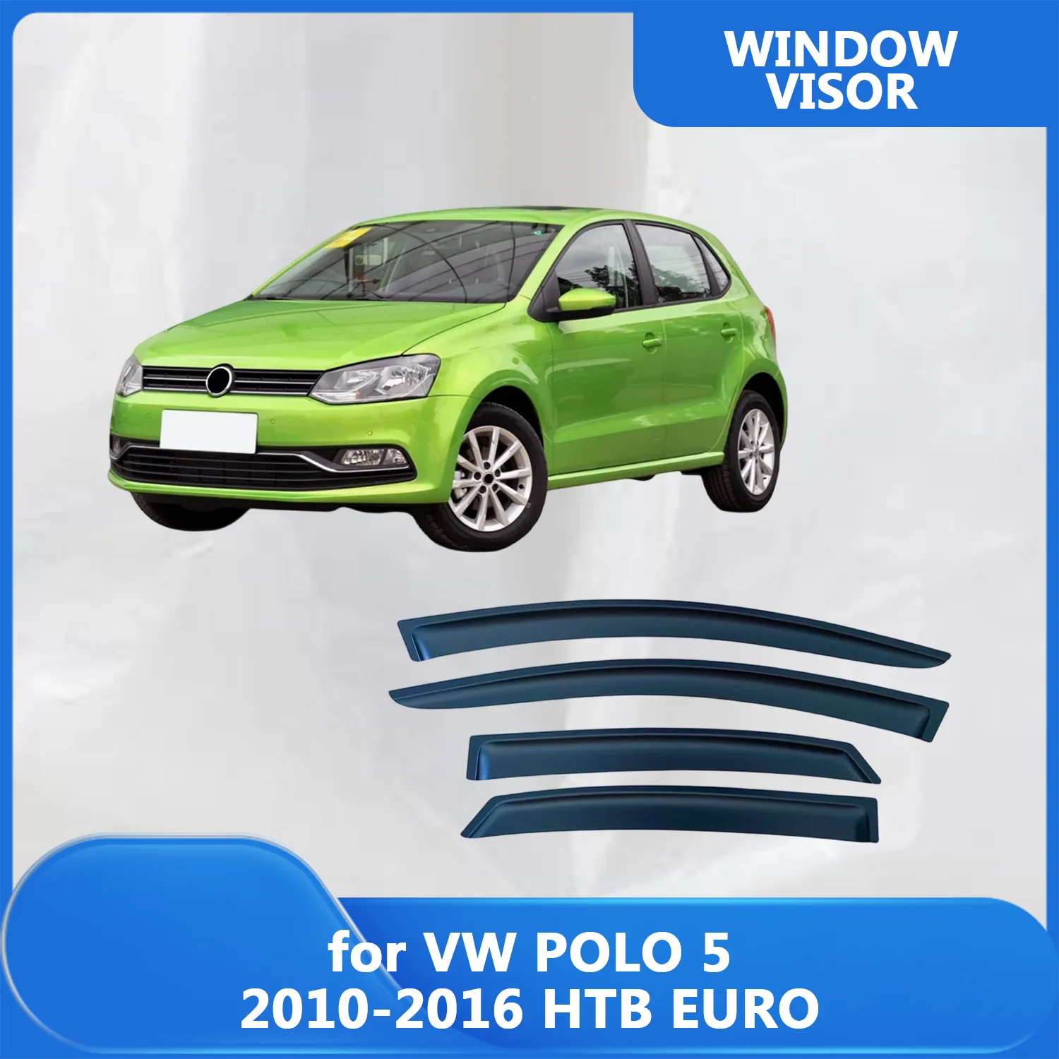 

Window Visor for VW POLO 5 2010-2016 Hatchback EURO Wind Deflectors Rain Guards Door Visor Vent Shades Ventvisor Exterior Parts